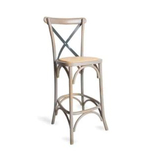 Grey X-Back Bar Stool