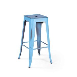 Turquoise Metal Bar Stool