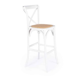 White X-Back Bar Stool