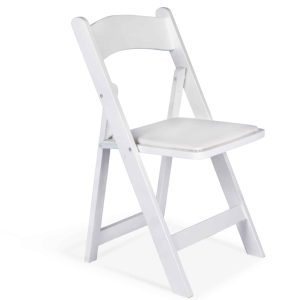 White Padded Folding Chair