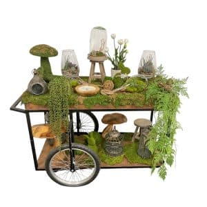 Rustic Wheeled Serving Station