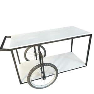 White Cart On Wheels (Small)