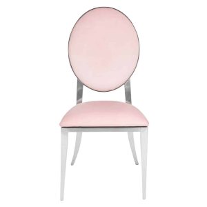 Pink Kaya Solid Silver Chair