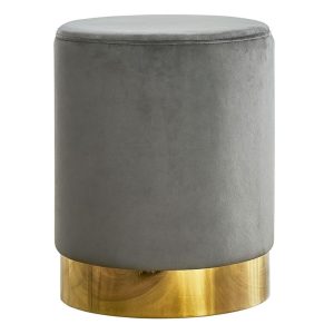 Velvet Gray Ottoman