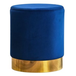 Velvet Royal Blue Ottoman