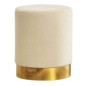 Velvet Ivory Ottoman